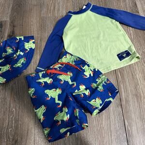 Janie and Jack 6–12 Month Tree Frog Swim Set